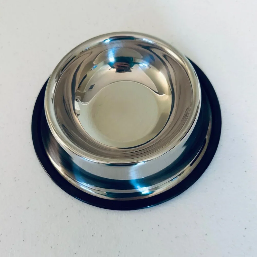 Small Pet Bowl Stainless Steel Cat Food Bowl Water Bowl with Non-Slip Base